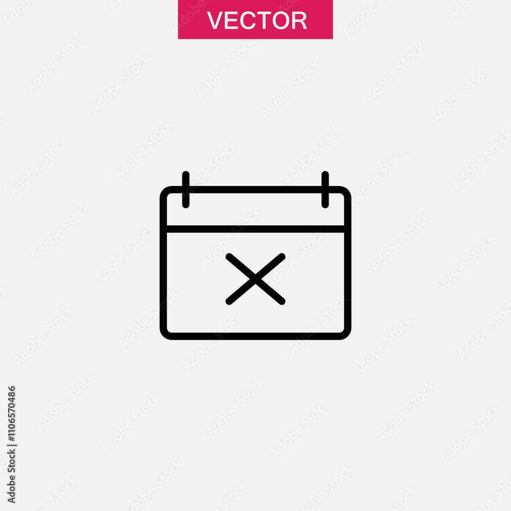 Aufkleber cancel event day vector icon. simple flat black linear illustration for web and app..eps