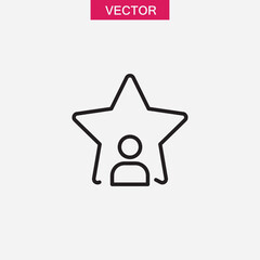 Celebrity line icon, vector flat black simple trendy style illustration for web and app..eps