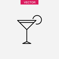 Cocktail line icon, vector Martini symbol linear illustration for web and app..eps