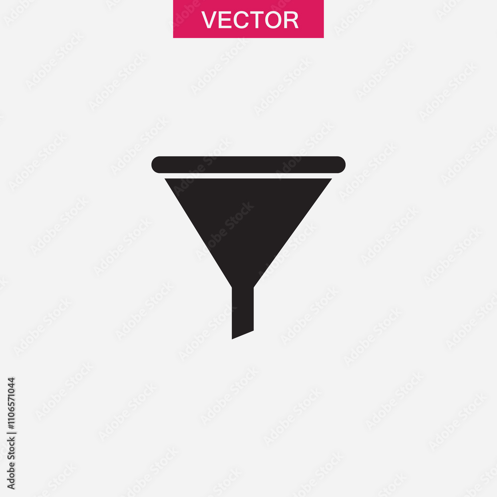 Poster funnel vector icon, simple flat black trendy style illustration for web and app..eps