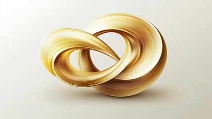 Golden Abstract Sculpture Intertwined Curves Design