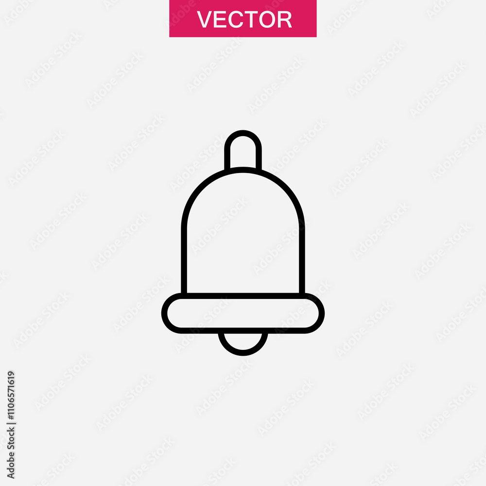 Poster notification bell vector icon.simple flat black linear illustration for web and app..eps