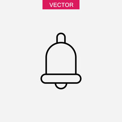 Notification bell vector icon.simple flat black linear illustration for web and app..eps