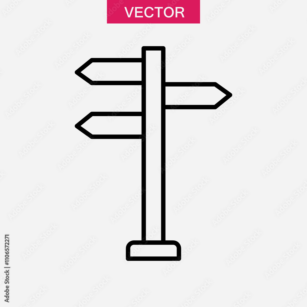 Poster signpost, pointer line icon,vector flat simple illustration for web and app..eps