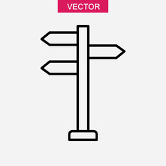 Signpost, pointer line icon,vector flat simple illustration for web and app..eps