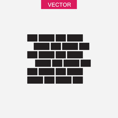 Brick wall icon vector, vector solid simple trendy style illustration for web and app..eps