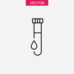 Blood sample line icon. vector flat black linear illustration for web and app..eps