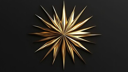 Fototapeta premium Golden Starburst Design on Black Background