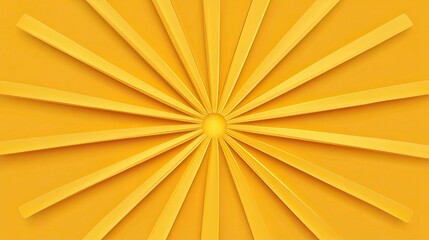 Golden Rays Radiating from Central Sun Abstract Design