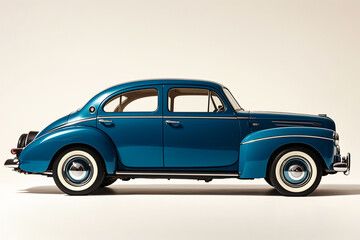  Retro car on a white background