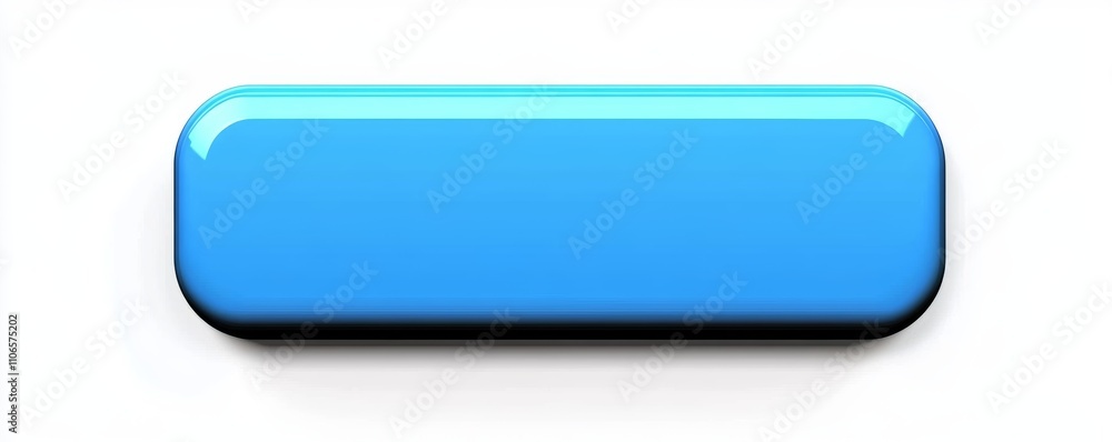 Aufkleber blue rectangular glossy button 3D modern push element