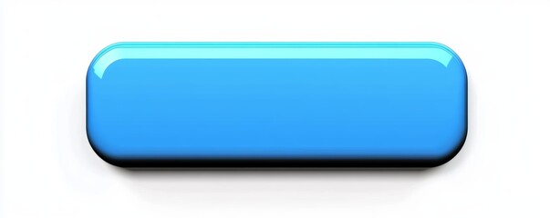 Obraz premium blue rectangular glossy button 3D modern push element