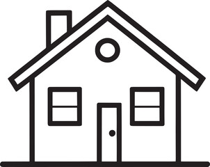 house icon isolated on transferred background, cut out