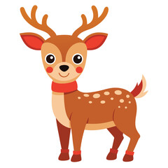 Fototapeta premium Christmas Rudolph Reindeer Illustration Vector Design for Festive Holiday Art and Decoration