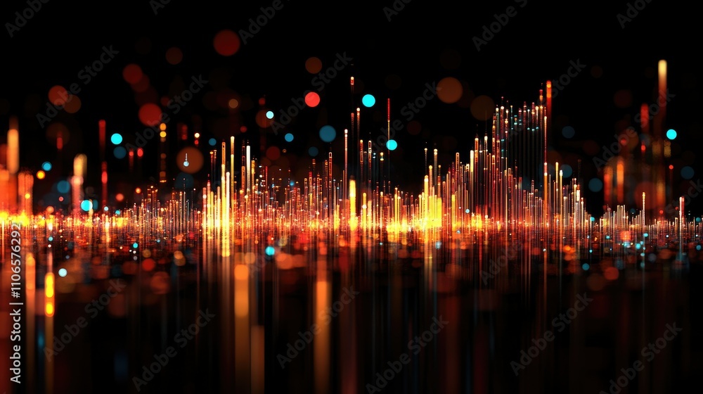 Poster a forex trading graph with candlestick patterns, representing fluctuations in financial markets for 