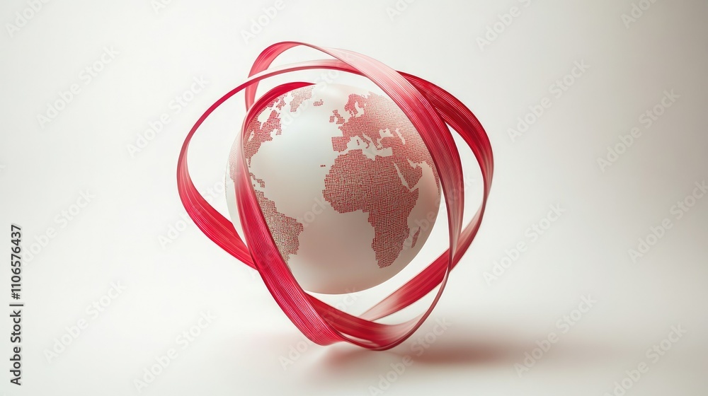 Poster a globe with economic growth lines overlaying it, symbolizing the flow of global financial progress 