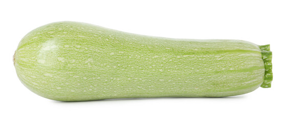 One fresh ripe zucchini isolated on white