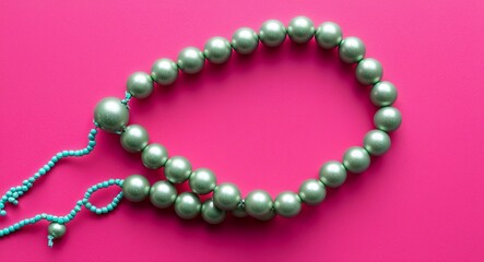 Obraz premium String of Beads on Pink background design
