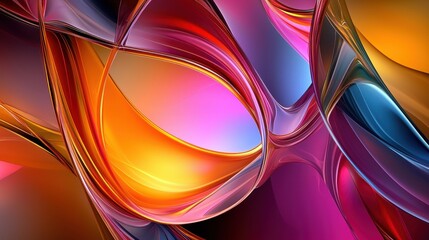 Abstract Colorful Swirling Glass Design Art
