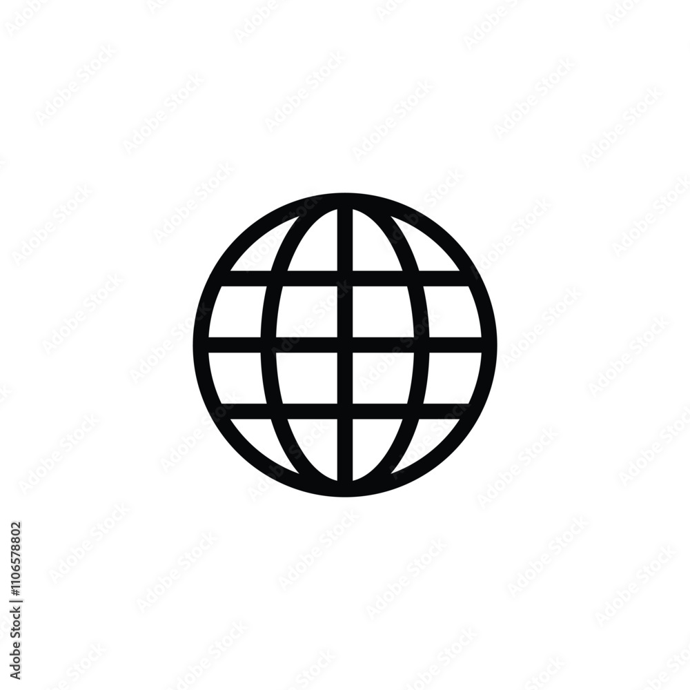 Poster globe icon vector, go to web symbol icon vector