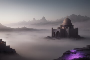 Obraz premium Painted - Foggy Environment Landscape - Nature