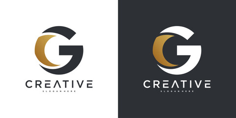 Abstrack initial letter G logo design template. Premium Vector