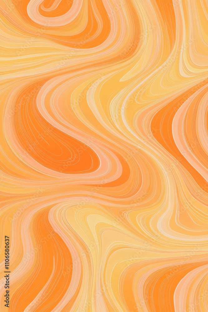 Poster Abstract Wavy Line Pattern Design in Peach and Orange Colors for Graphic Backgrounds
