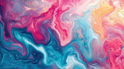 Obraz premium Abstract Fluid Acrylic Pour Painting Swirls