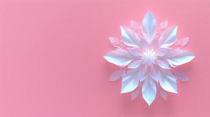 White snowflake on a pink background