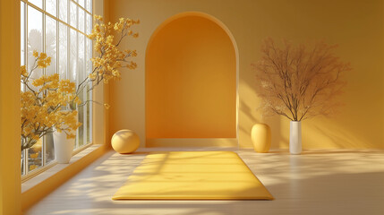 Yoga yellow mat