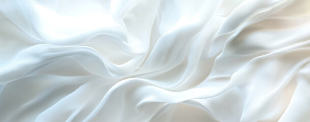 Obraz premium Serene White Fabric Waves, Textured Abstract Background