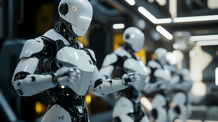 Fototapeta premium Advanced Robotics in Industrial Automation: Precision and Efficiency in Mass Production