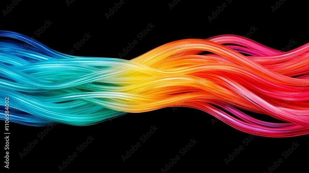 Poster dynamic fiber optic light display creative space visual art dark background abstract viewpoint color