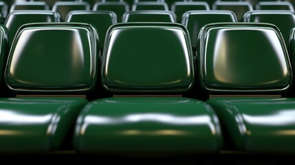 Rows of Smooth Green Plastic Seats Arranged in a Pattern at an Event Venue Highlighting Design and Functionality of Seating Solutions in Modern Spaces