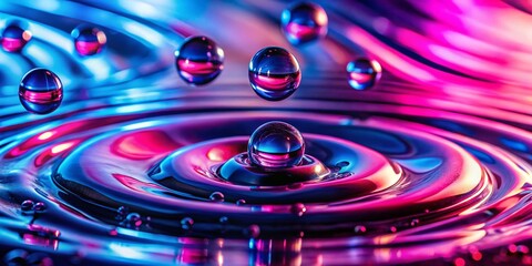Blue Droplets with Pink Shadows Creating an Intriguing Visual Effect with Jagged Lines in a Candid Photography Style for a Unique Looping Animation