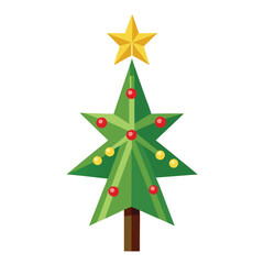 Fototapeta premium Elegant Christmas Tree Topper Design Vector Illustration for Holiday Decorations