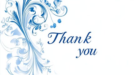 Obraz premium Corporate Thank You Card with Polished Blue and White Design