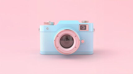 pink camera with background