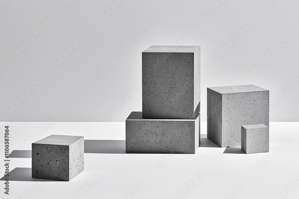 Poster abstract geometric background geometry pattern with concrete cube blocks