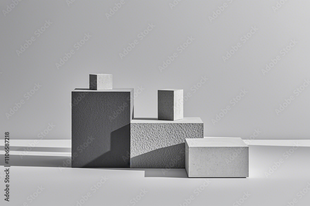 Poster abstract geometric background geometry pattern with concrete cube blocks