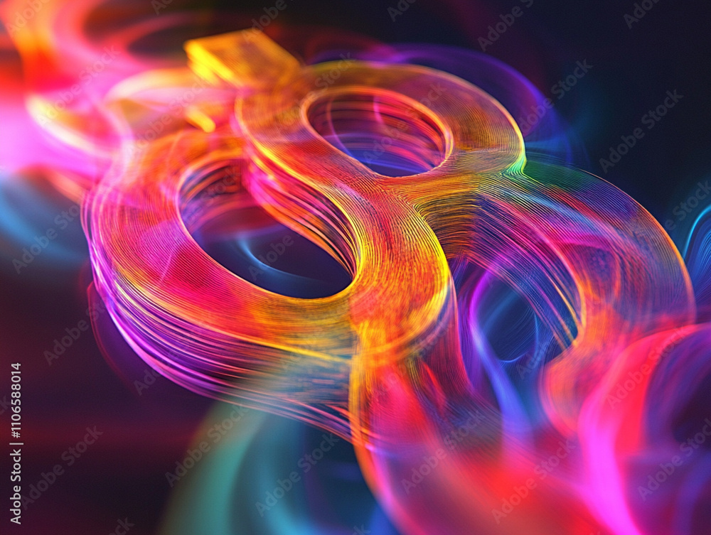 Aufkleber vibrant ai-generated abstract art digital realm visual composition colorful environment close-up vie