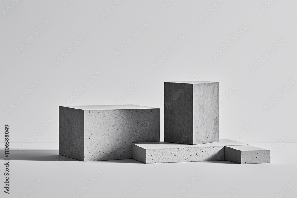 Poster abstract geometric background geometry pattern with concrete cube blocks