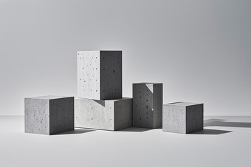 Abstract geometric background geometry pattern with concrete cube blocks