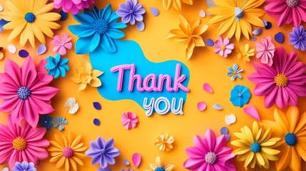 Modern Colorful Thank You Card with Bright Gradient Background and Cheerful Messages Centered