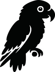 Parrot silhouette. Parrot black icon on white background