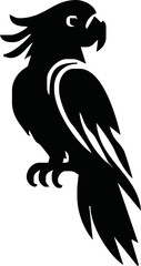 Parrot silhouette. Parrot black icon on white background