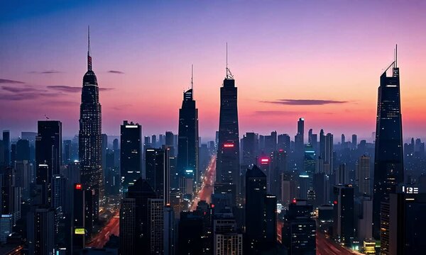 Dusk Over a Modern Cityscape