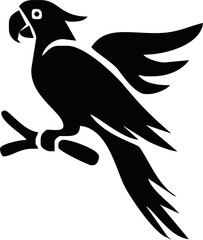Parrot silhouette. Parrot black icon on white background