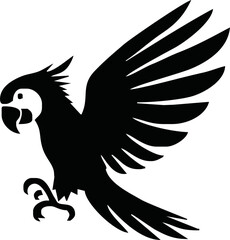Parrot silhouette. Parrot black icon on white background