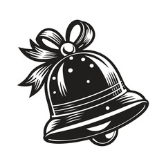 Christmas Jingle Bell Silhouette Vector Illustration for Festive Holiday Design Projects